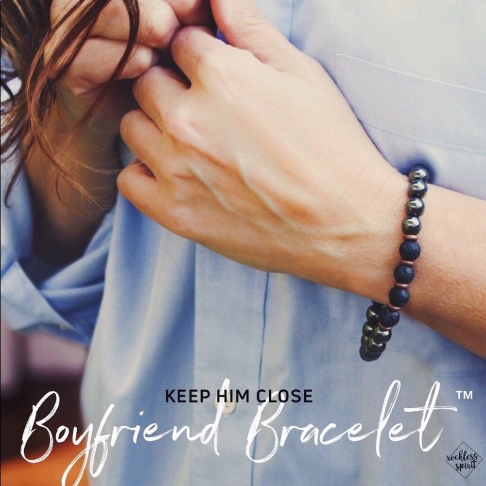 “Boyfriend” Style Lava Stretchy Bracelet by RS
